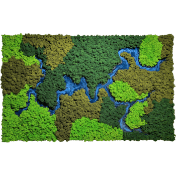 Moospaneel Epoxidharz-MIX003 PREMIUM mit Rentiermoos Apple Green, Mid Green, Forest Green